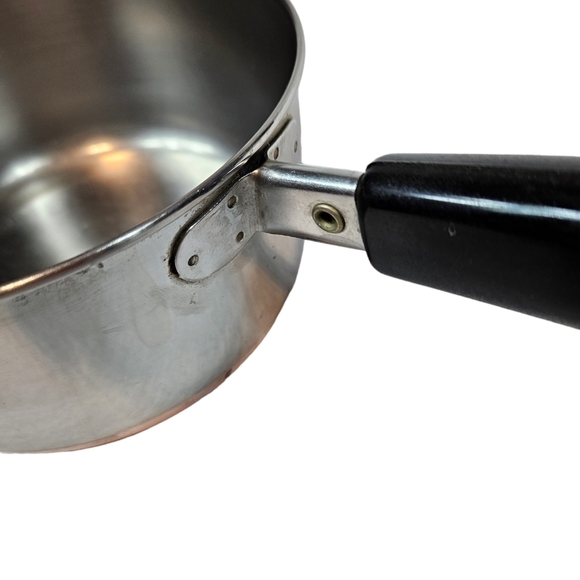 Vintage Revere Ware Copper Clad Bottom Stainless Steel 1-Quart Saucepan No Lid - Picture 4 of 8